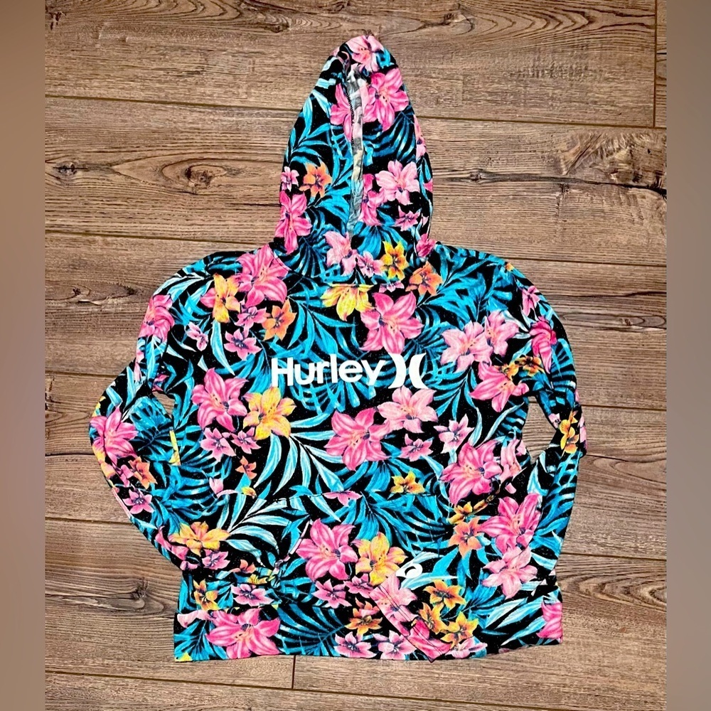 Girls bright floral xl Hurley hoodie